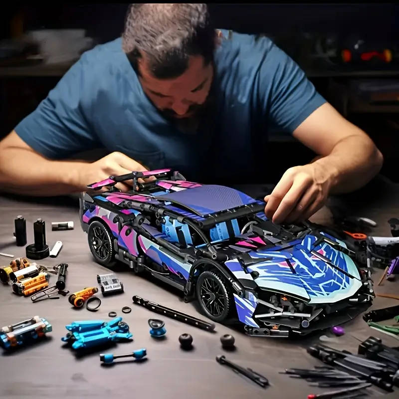 3629 Piece Futuristic Cyberpunk Luxury Racing Car Building Blocks