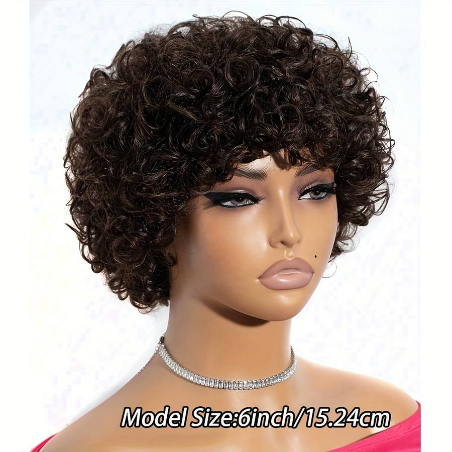 1Pc Black 15.24cm Fashion Design Wig