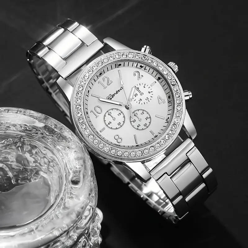 4 Pieces Of Elegant Women's Steel Band Quartz Watches