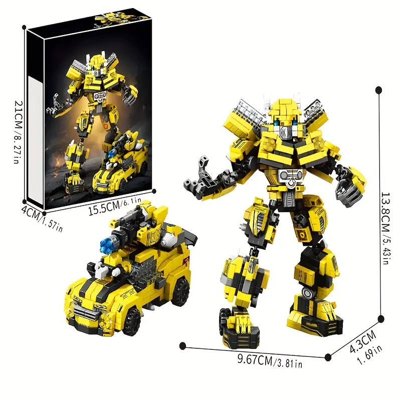 1800 Piece ABS Building Blocks, 2-in-1 Transformable Car Model Set, Durable and Stylish Display