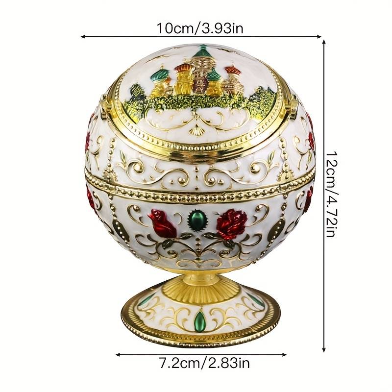 1pc Burronwood Elegant Rose-Shaped Zinc Alloy Ashtray with Lid Smoke-Free Windproof Easy to Cl