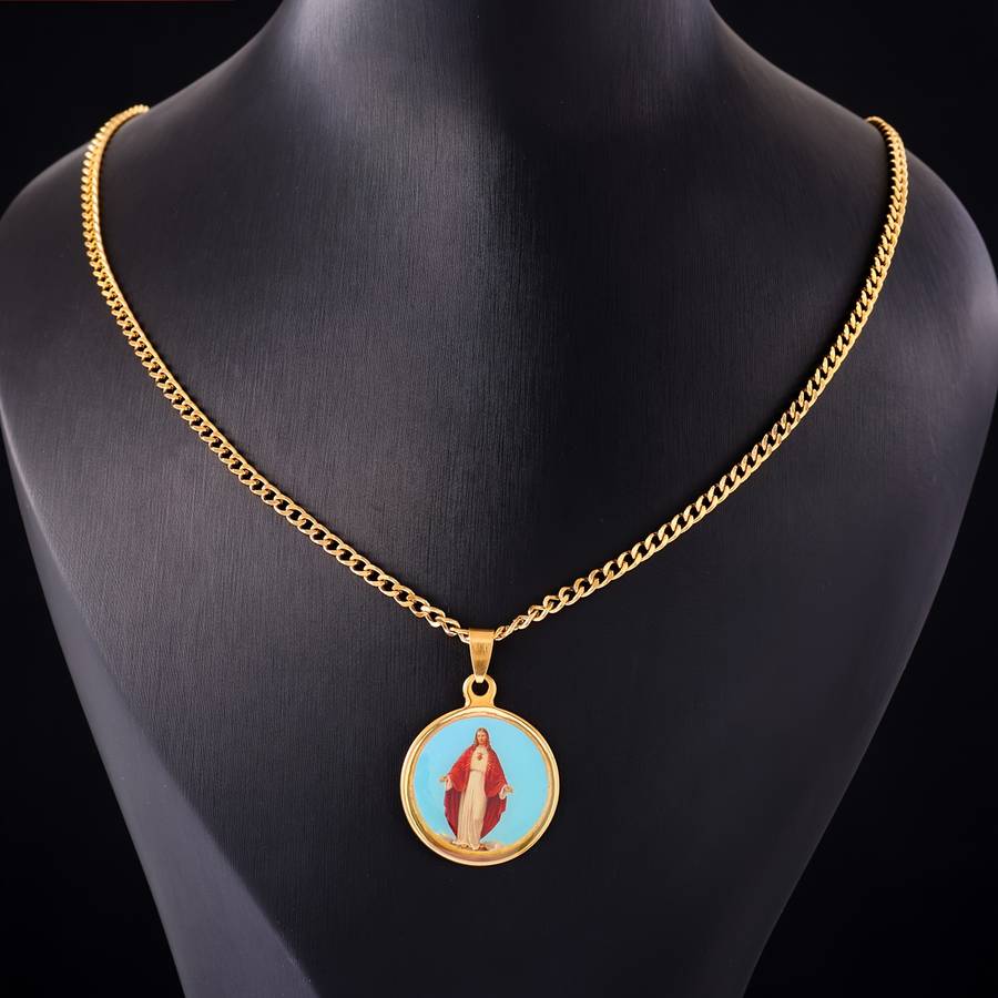 1 Piece Golden style 2 Jesus Theme Pendant