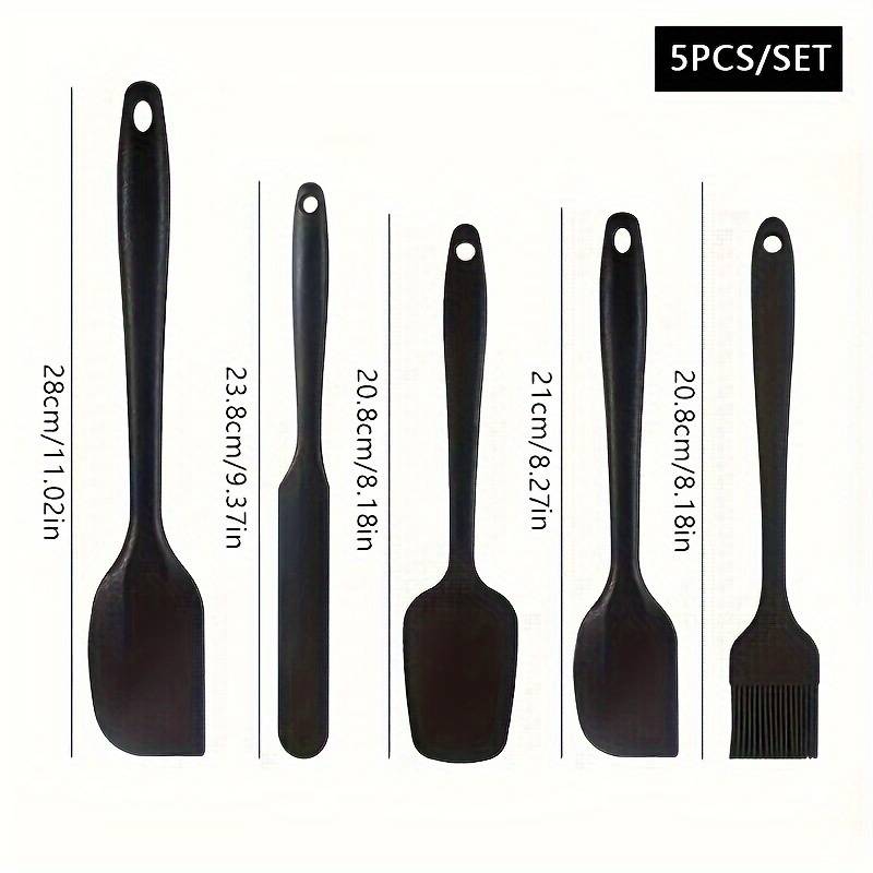 5pcs Silicone Kitchen Tools Set Nordic Colors Large Small Spatulas Serving Spoons Oil Brush
