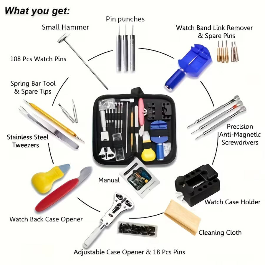 147pcs Complete Watch Repair Tool Kit