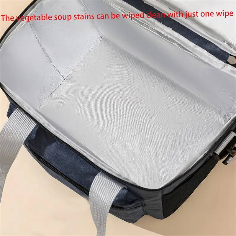 1pc Large Capacity Insulated Lunch Bag Large Capacity Insulated Lunch Bag Double Layered Adjustable