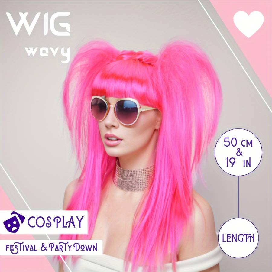 1Pc Rose Red 45.72cm Fashion Design Wig