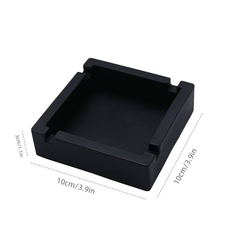 1pc Home Relaxation Modern Square Silicone Ashtray Sleek DIY Home Decor No Power Needed Black