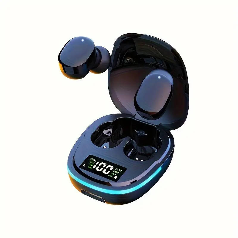 Sleek Wireless Earbuds with LED Display Touch Control USB Charging Case Ideal for Sports Gaming