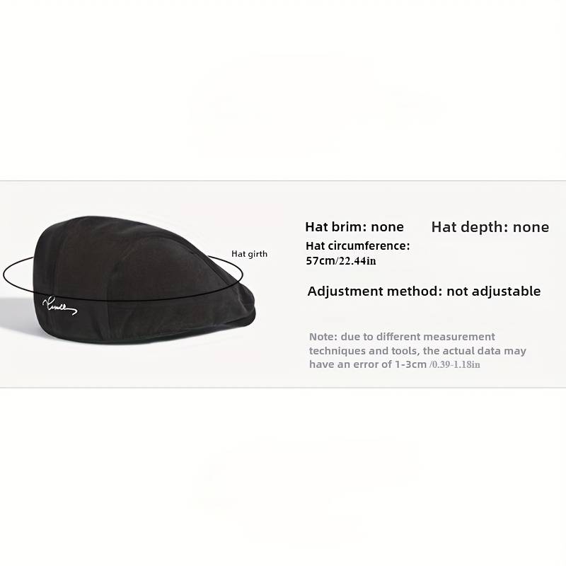 1pc Men's Retro Beret Cap Reversible Vintage Newsboy Hat Spring Autumn Fashion Accessory Gray