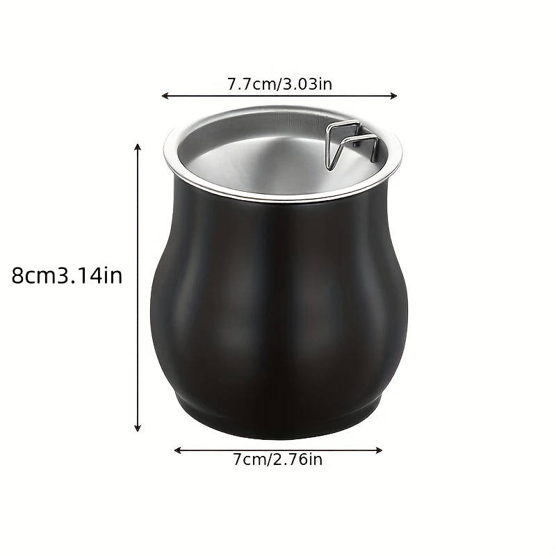 1pc Windproof Stainless Steel Ashtray with Creative Deer Design Smoke-Free for Cars Home Terraces