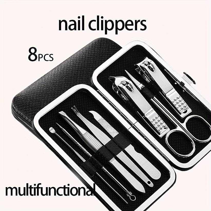 8pcs Stainless Steel Nail Clipper Set High-Quality Multi-Functional Tools for Nail Care Tra