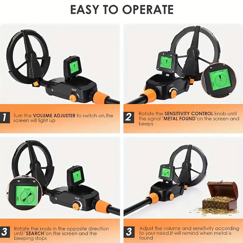 Adjustable Sensitivity Metal Detector with LCD Display