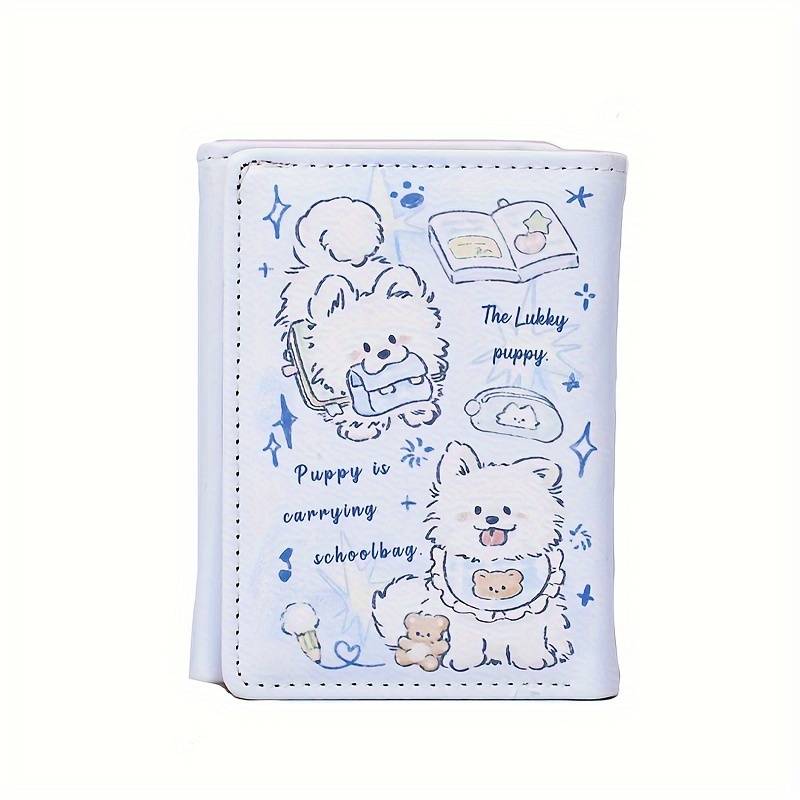 1pc Casual Faux Leather Trifold Wallet for Women Cute Cartoon Print Multiple Card Slots Coin Pur