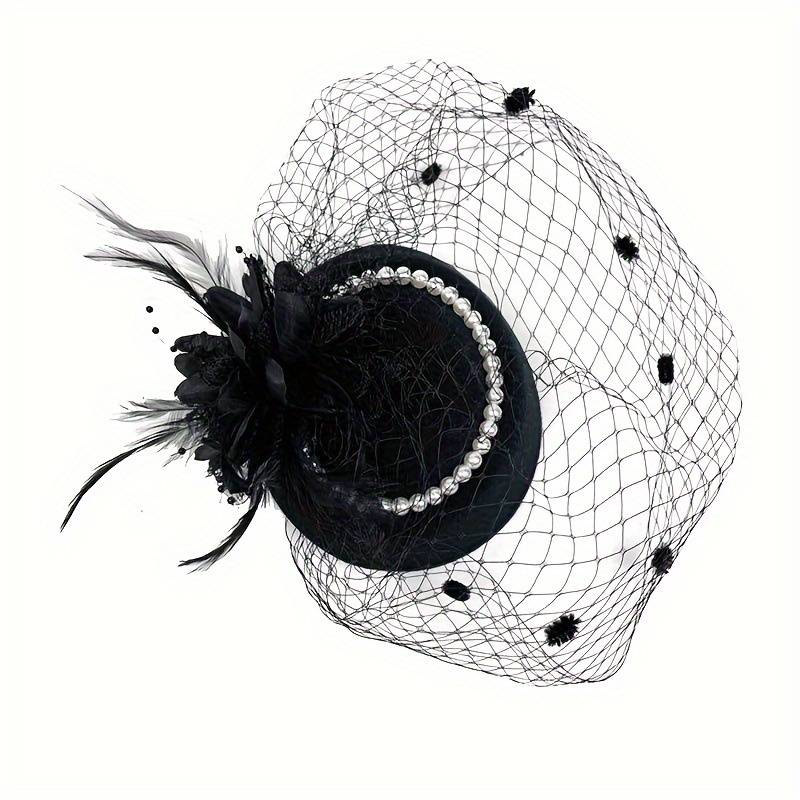 1pc Top Hat Bride Net Hat Cheongsam Accessories Elegant Style Small Top Hat Girl Show Evening Dress