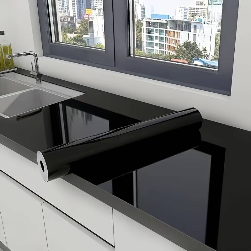 1PC Wall StickersGlossy Black23.6X196.85in  60X500cm