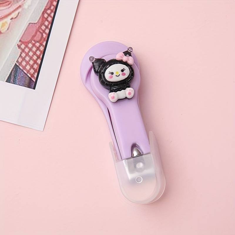 1pc Sanrio Cartoon Nail Clippers Portable Folding Trimmer with Metal Blade Straight Edge Uns