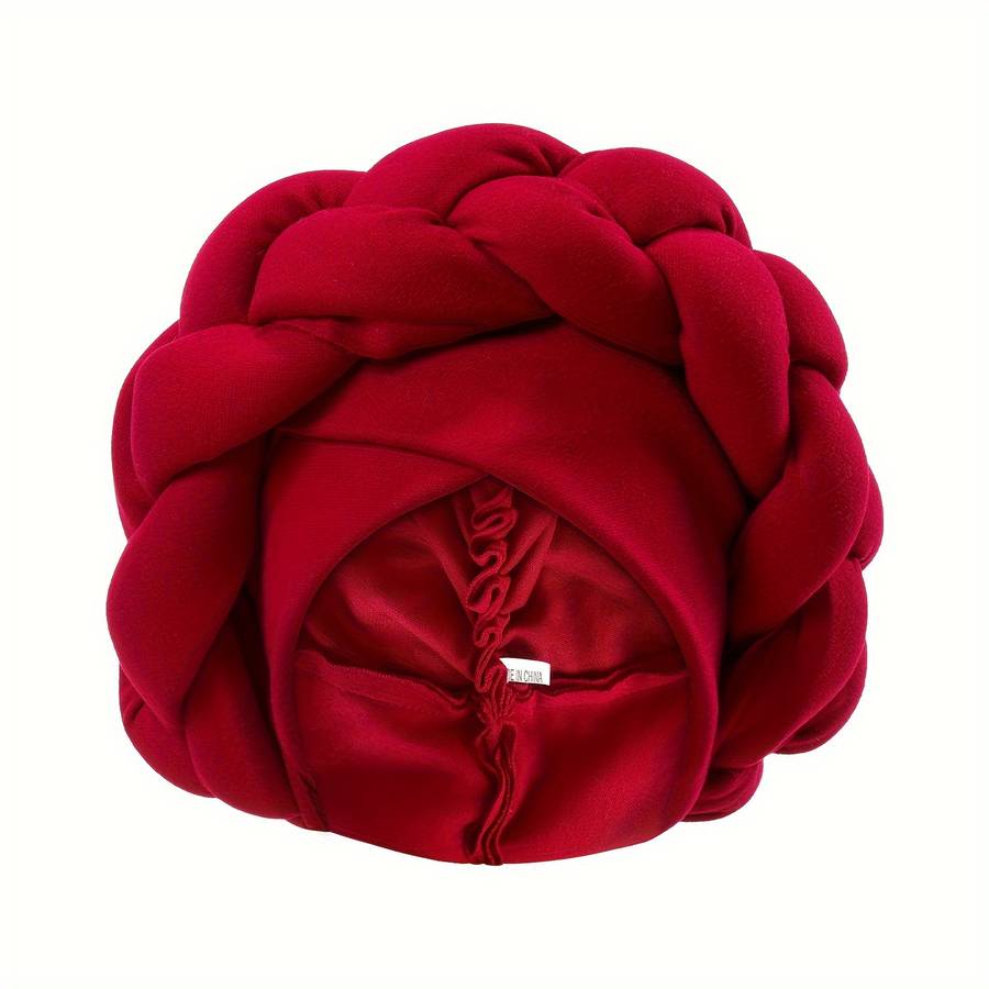 Thick Braided Urban Polyester Fiber Turban Hat Thick Braided Elastic Hand Washable Light