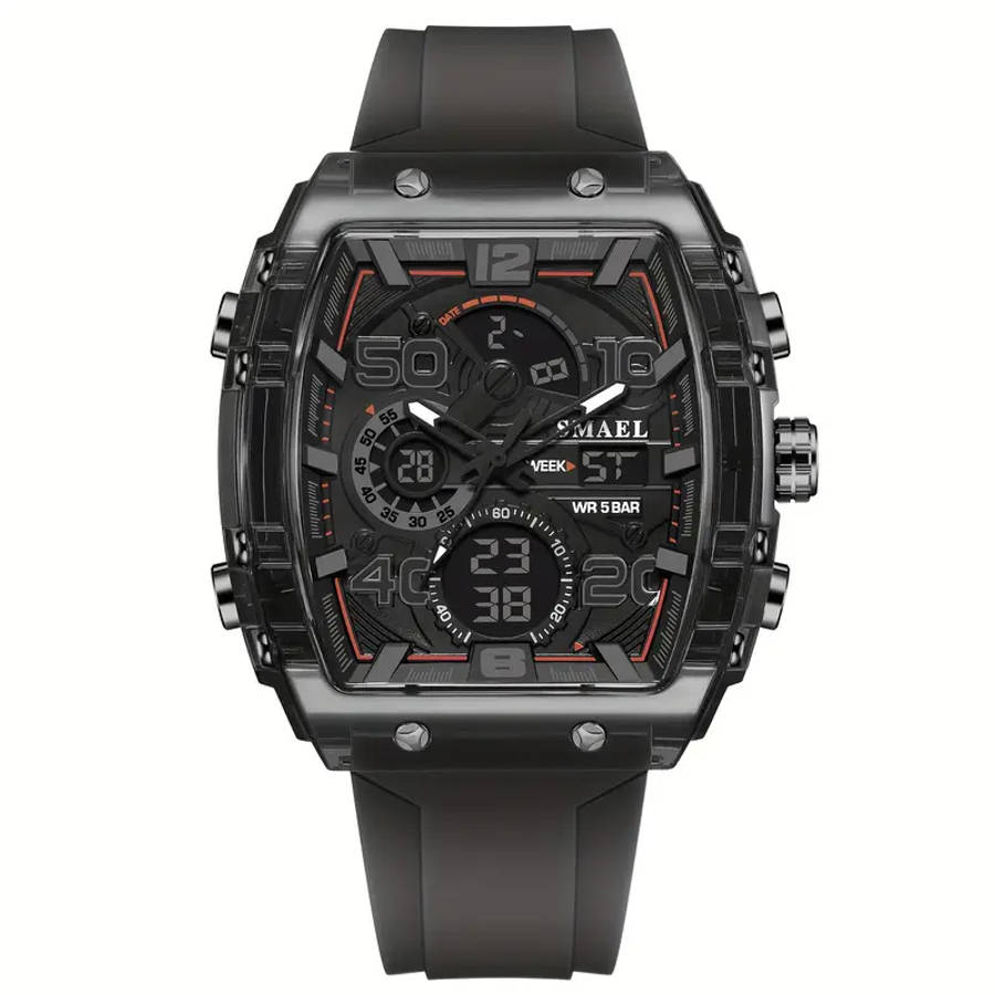 SMAEL Men's Stylish Digital Watch - All Black