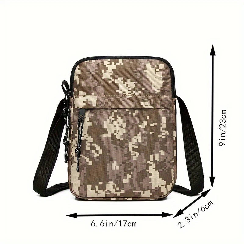 1pc Unisex Camouflage Crossbody Bag Casual Nylon Shoulder Sling with Tassel Detail Adjustable Strap