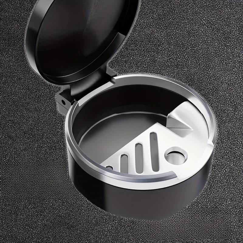 1pc Fit Car Ashtray with Lid Sleek Odor-Resistant ABS Cigarette Holder Cup Holder Compact Des