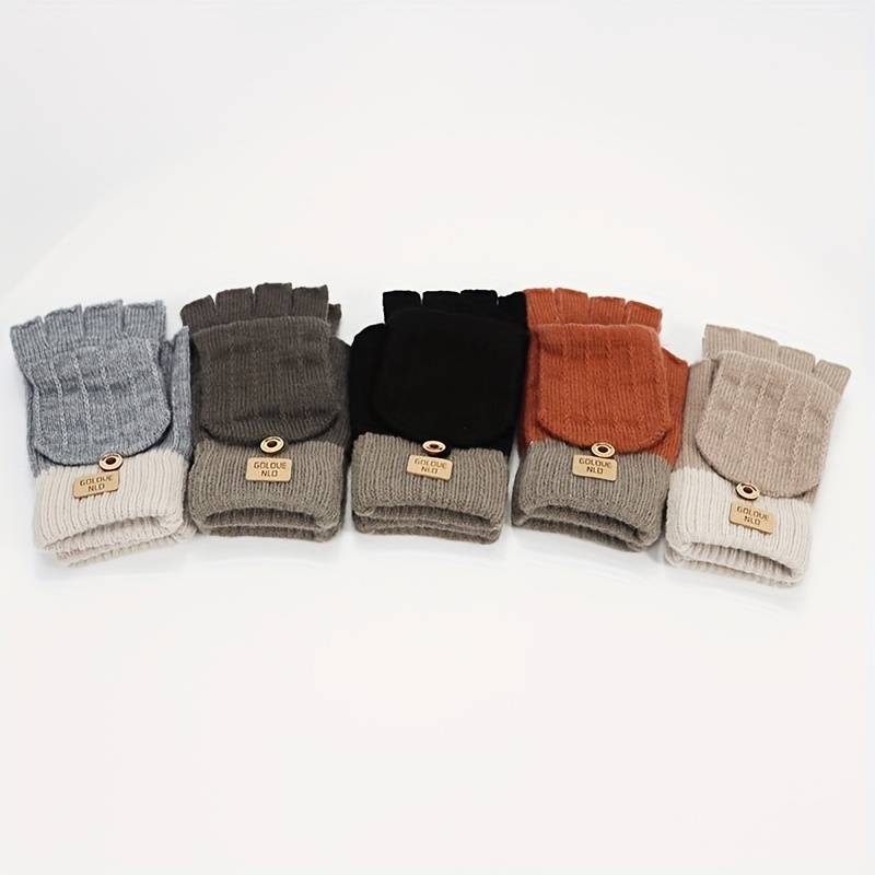 1 Pair Light Grey Warm Gloves