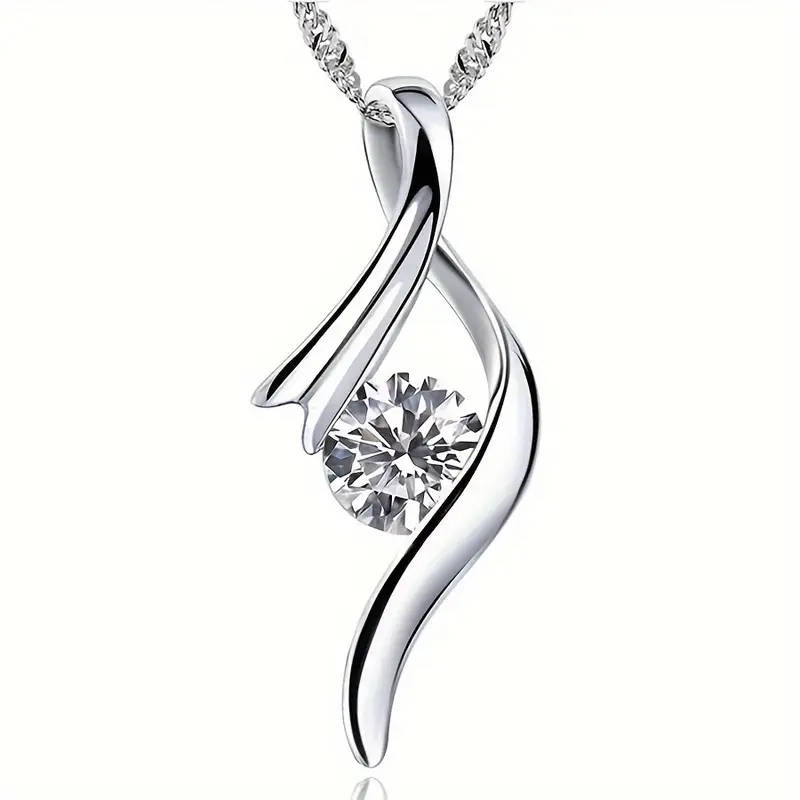 Elegant White Hollow Teardrop Pendant Necklace