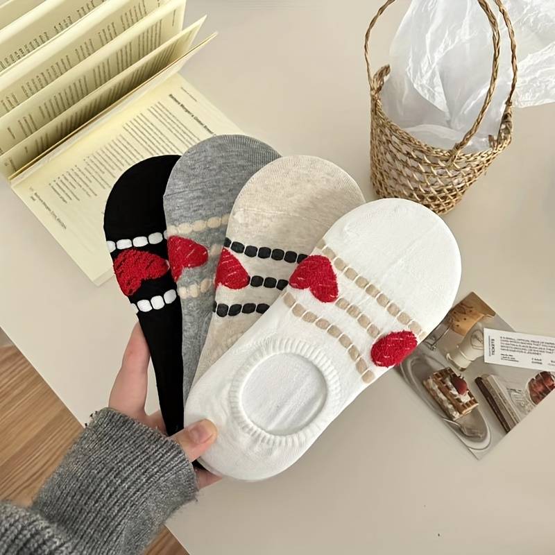 4 Pairs Mixed Colors Of Eyes One Size High Elastic Socks