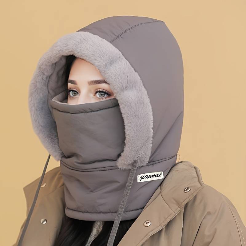 1pc Winter Warm Hat Fleece-Lined Cold-Proof Windproof  for Men and Women Outdoor Riding C