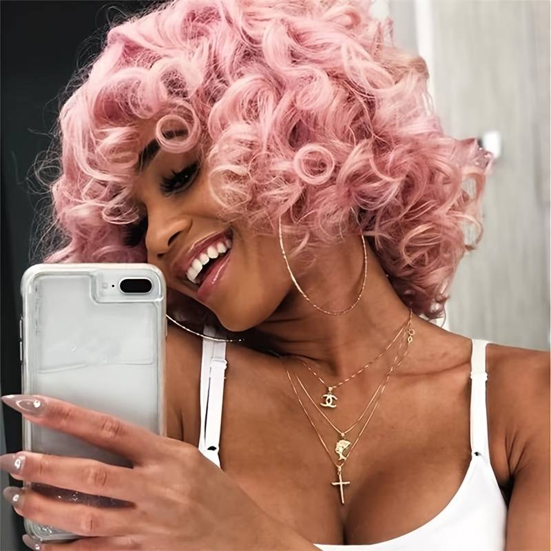 1Pc Black 25.4cm Fashion Design Wig