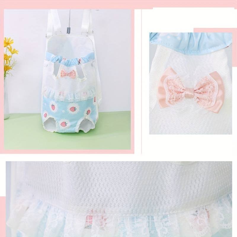 1pc Yellow Plaid M Pet Bag
