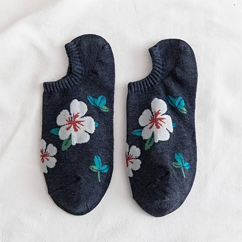 5 Pairs Of Mixed Colors One Size High Elastic Socks