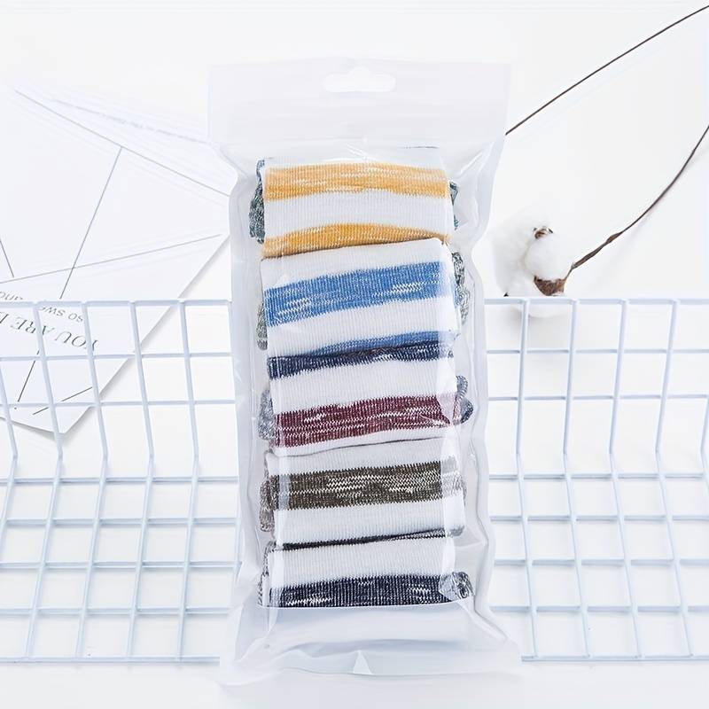 5 Pairs Mixed Color One Size High Elastic Socks