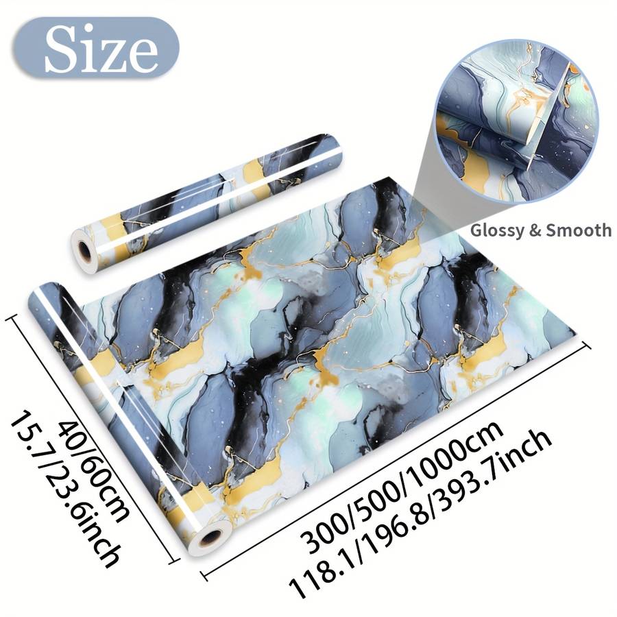 1PC Wall StickersDream Blue Marble60X1000cm  23.6X393.7inch