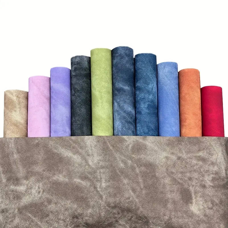 1 x 11.8X53 inch Faux Denim Leather Fabric Roll Dark Blue