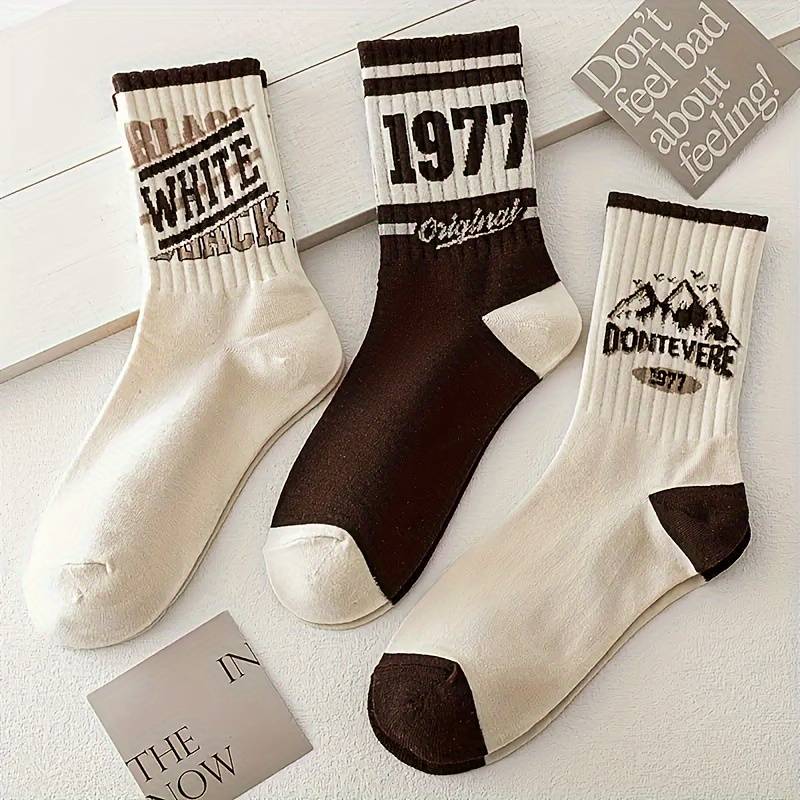 4 Pairs Of Coffee Colored Mid Calf Socks Sock One Size