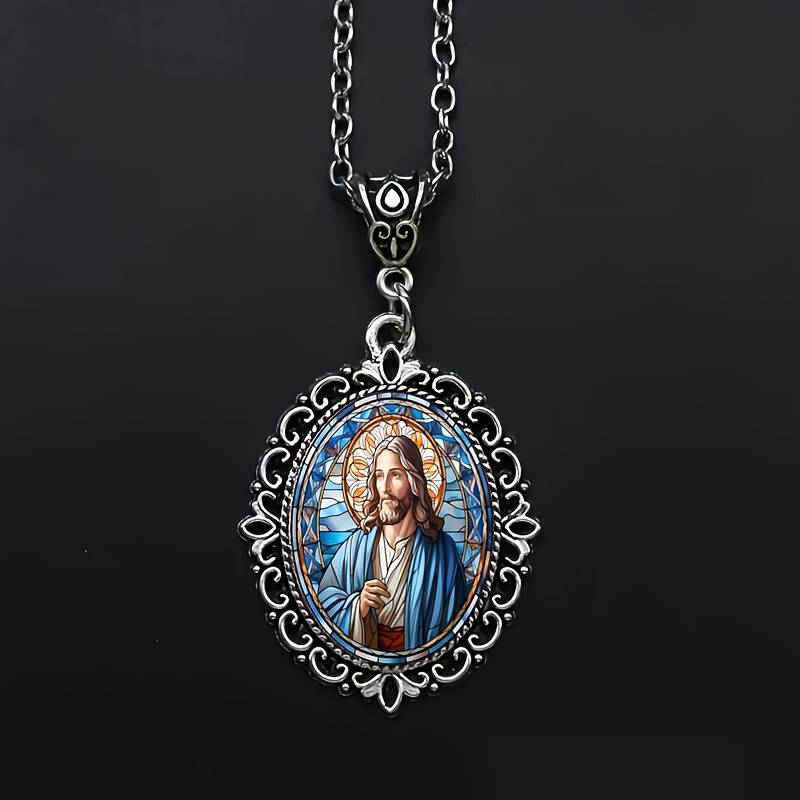 1 Piece Antique Silvery Jesus Theme Pendant