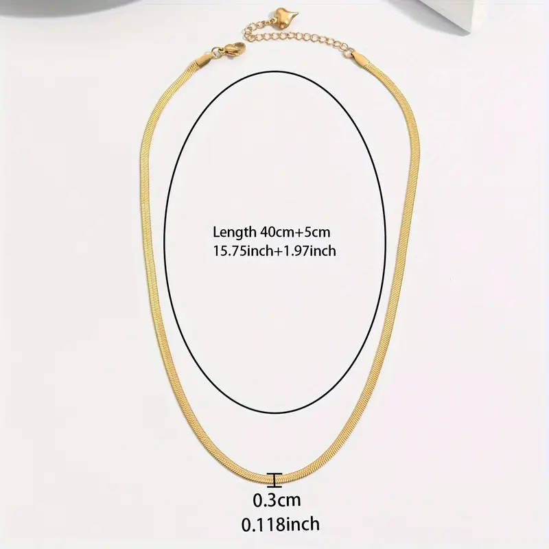 18K Gold Plated Stainless Steel Snake Bone Chain Necklace