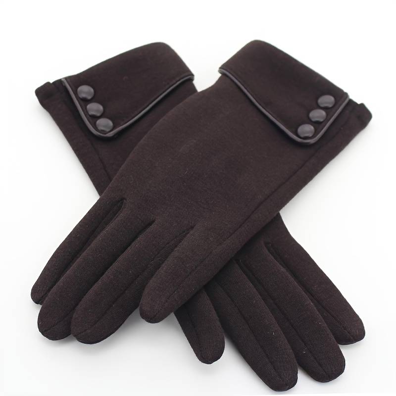 1 Pair Khaki Warm Gloves