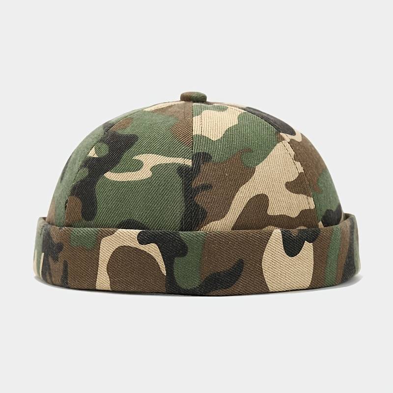 1pc Unisex Camouflage Beanie Hat 100% Polyester Adjustable Fit Lightweight All-Season Camo Pat