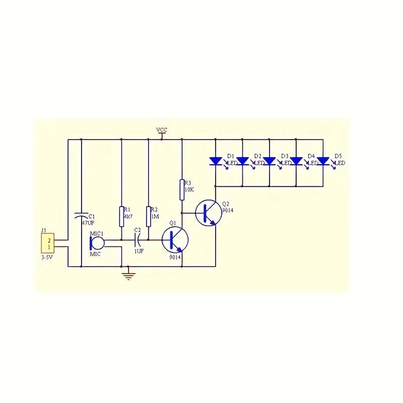 1pc DIY Sound-Controlled LED Melody Light Module