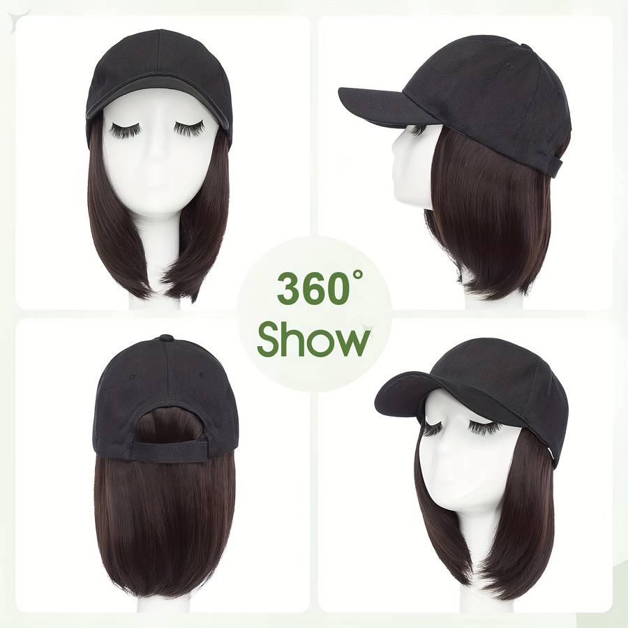 1Pc Dark Brown 40.64cm Fashion Design Wig