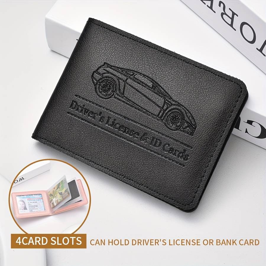 1pc DEABOLAR Driver's License ID Card Holder Stylish Car Design Wallet for Credit Cards Compac