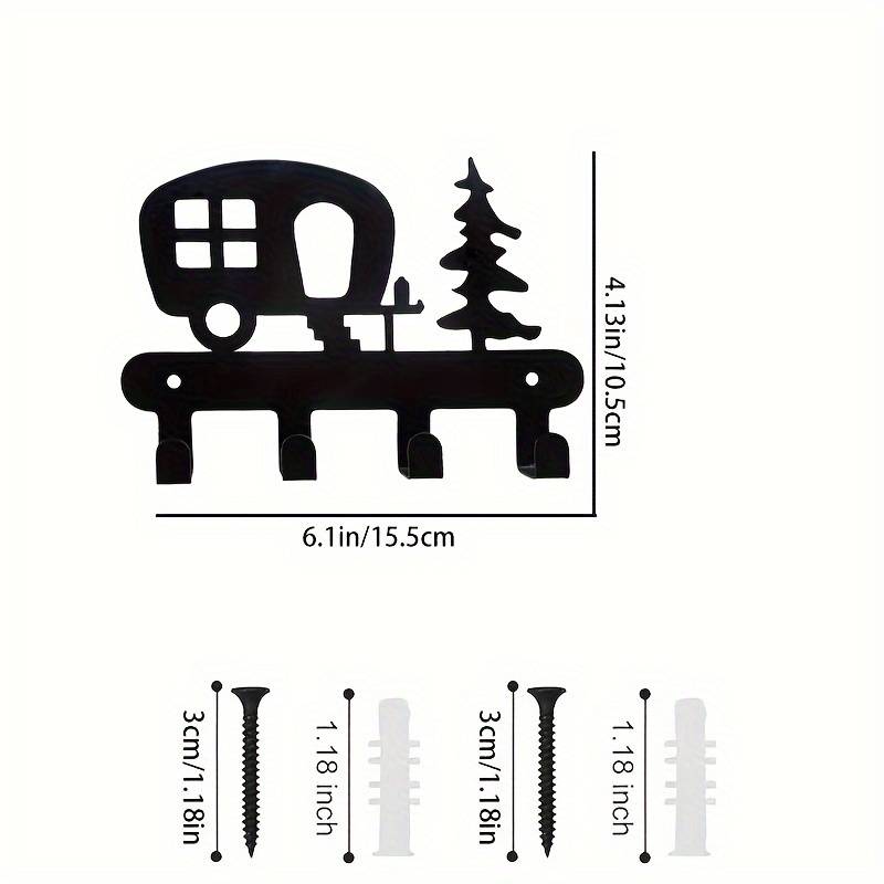 4 Hooks Metal Car Key Hook Door Back Wall Decoration Clothes Hat Hook Decor Wall Decoration Garage D