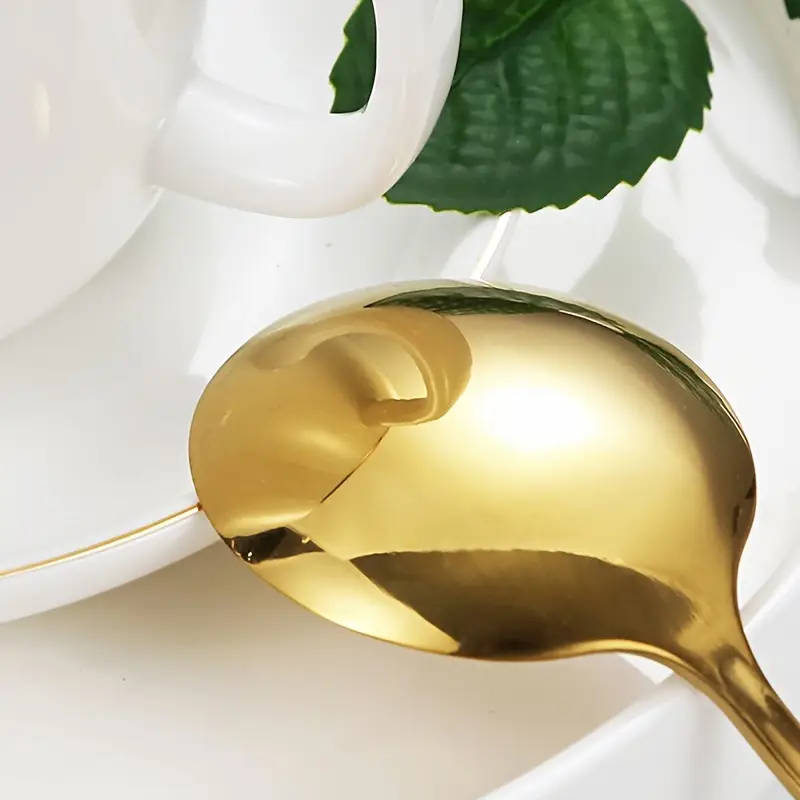 30pcs Stainless Steel Flatware Set Elegant Black Golden Cutlery Complete Silverware for Dining Inclu