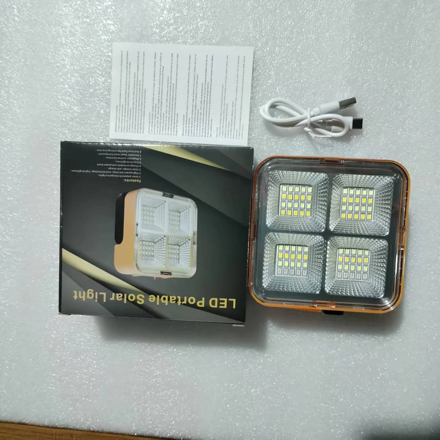 1pc Solar USB Rechargeable LED Work Light Portable Outdoor Floodlight with Magnetic Base 1200mAh Lit