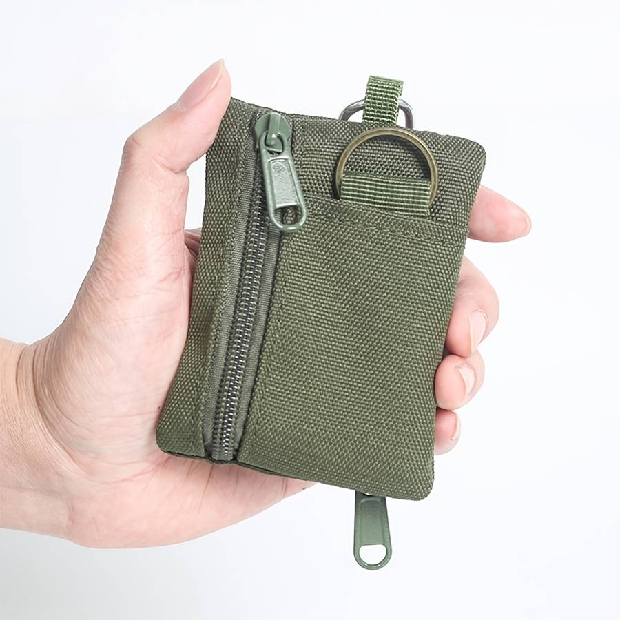 1pc Mini Coin Purse Key Pouch Casual Style Nylon Zipper Sports Storage Bag Polyester Material Sm