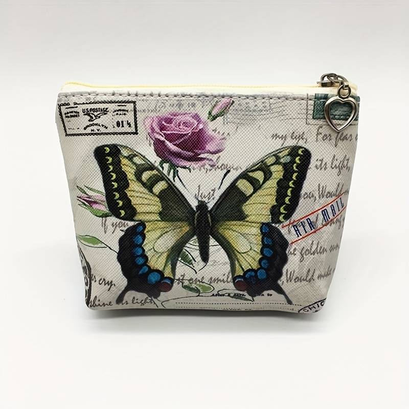 1pc Vintage Butterfly Coin Purse Key Pouch Card Holder Women'S Wallet And Coin Bag.