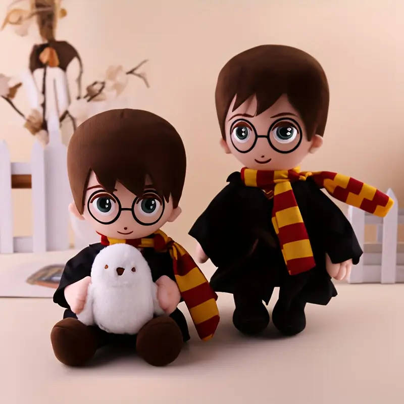 Harry Potter hugging Hedwig plush