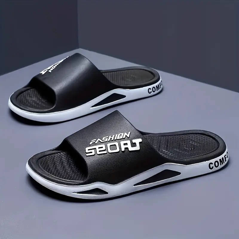 Popular Plus-Size Fashionable Flat Slippers Black 11