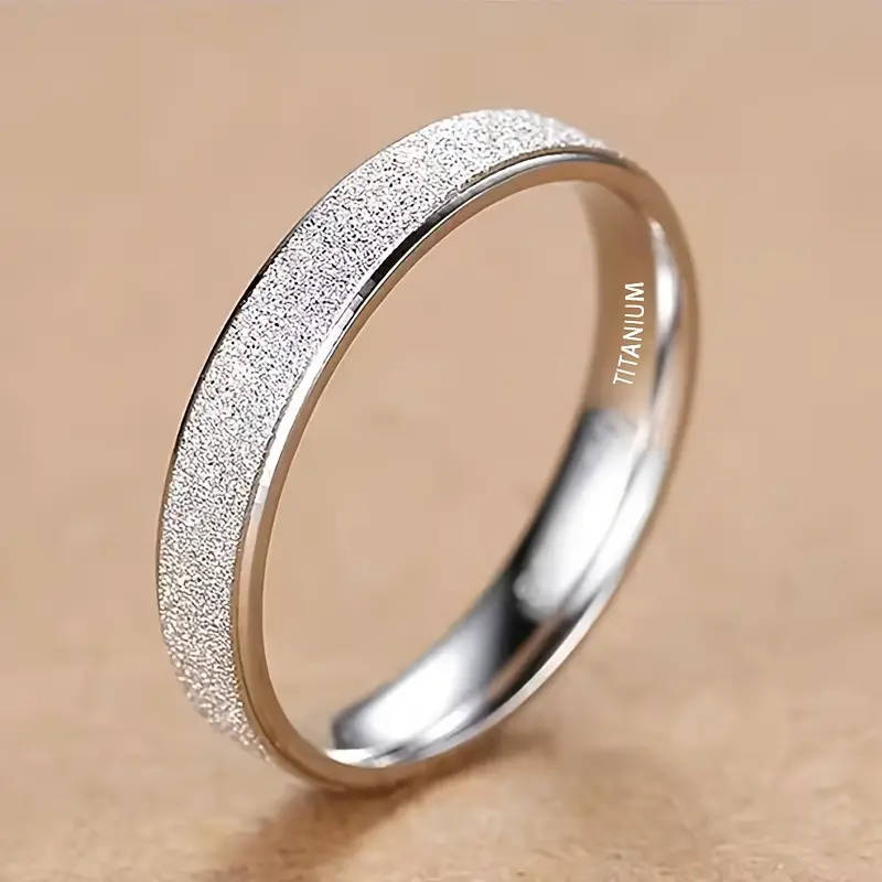 Titanium Ring 4mm Frosted Band